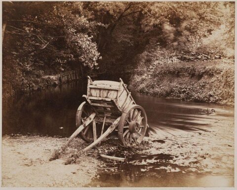 Old Wooden Cart by Stream