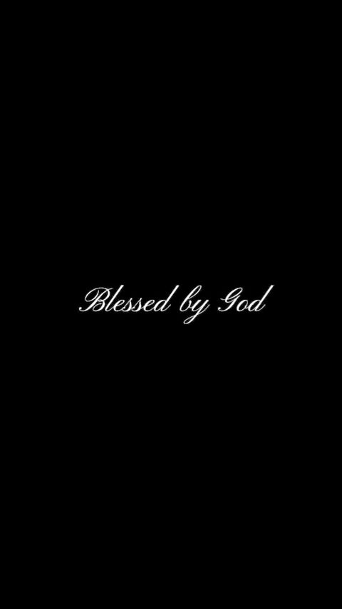 Blessed by God on Black Background