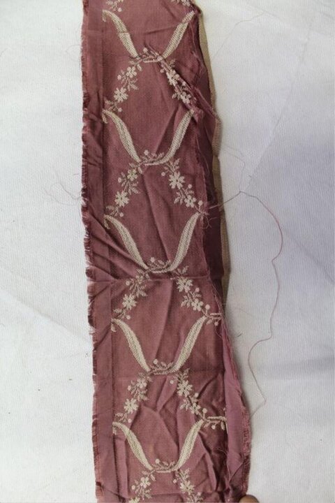 Dusty Pink Embroidered Fabric Strip