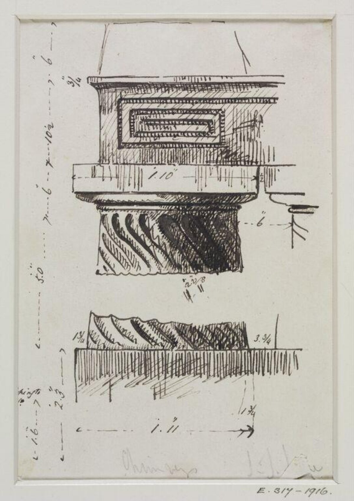 Architectural Sketch of Column Capital