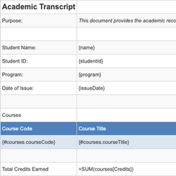 Academic Transcript