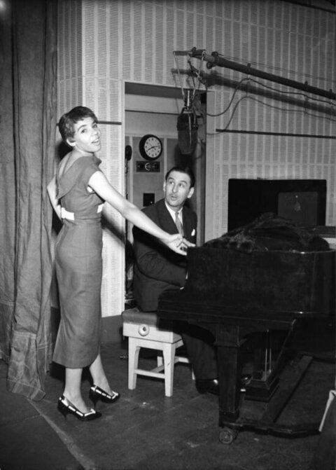 Singer and Pianist in Recording Studio