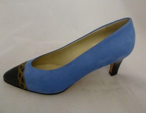 Blue Color Block High Heel Pump