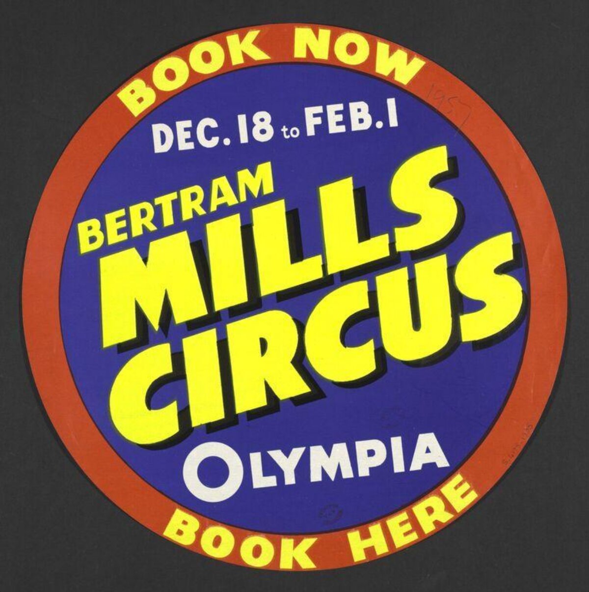 Bertram Mills Circus Booking Sticker