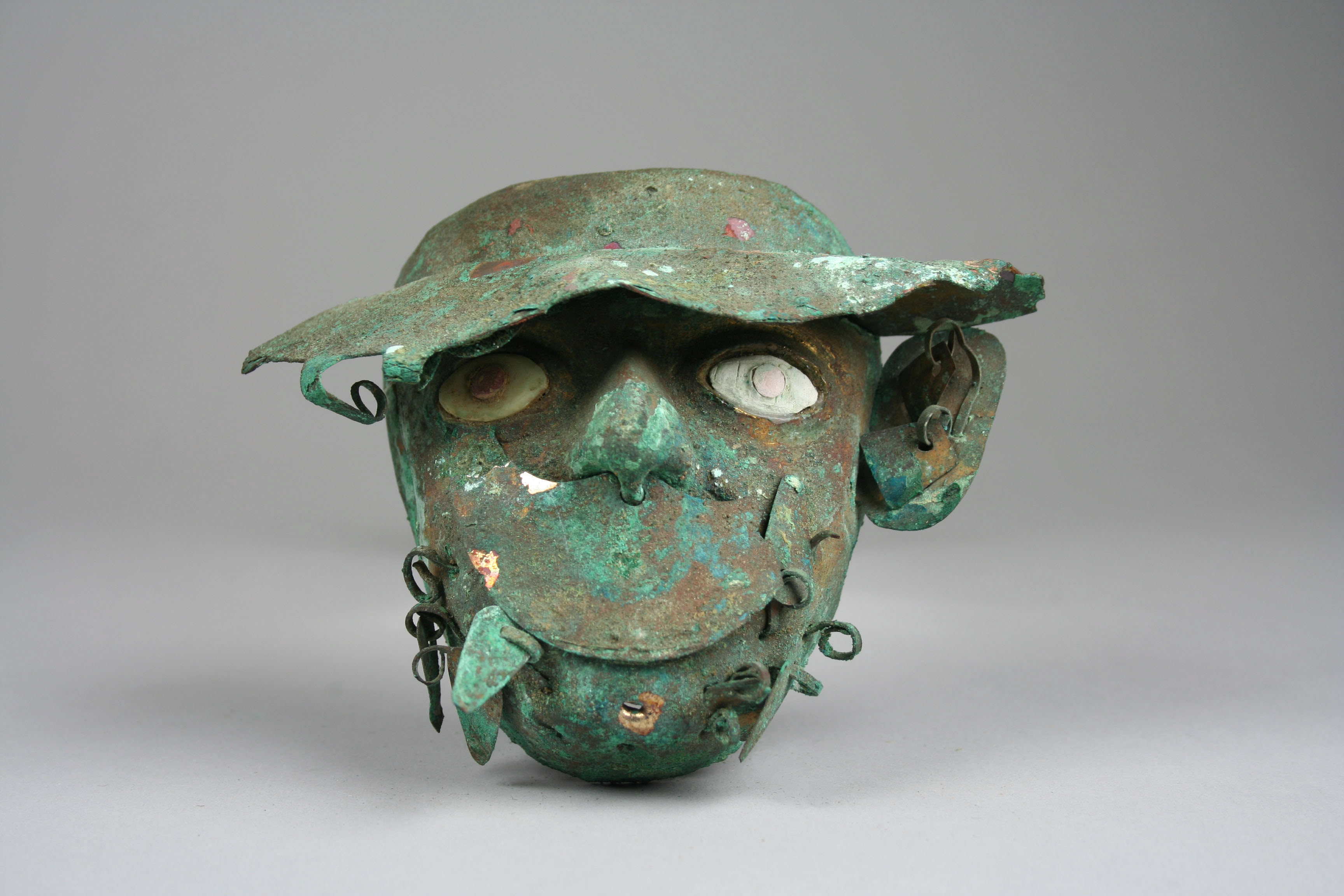 Ancient Inlaid Bronze Mask