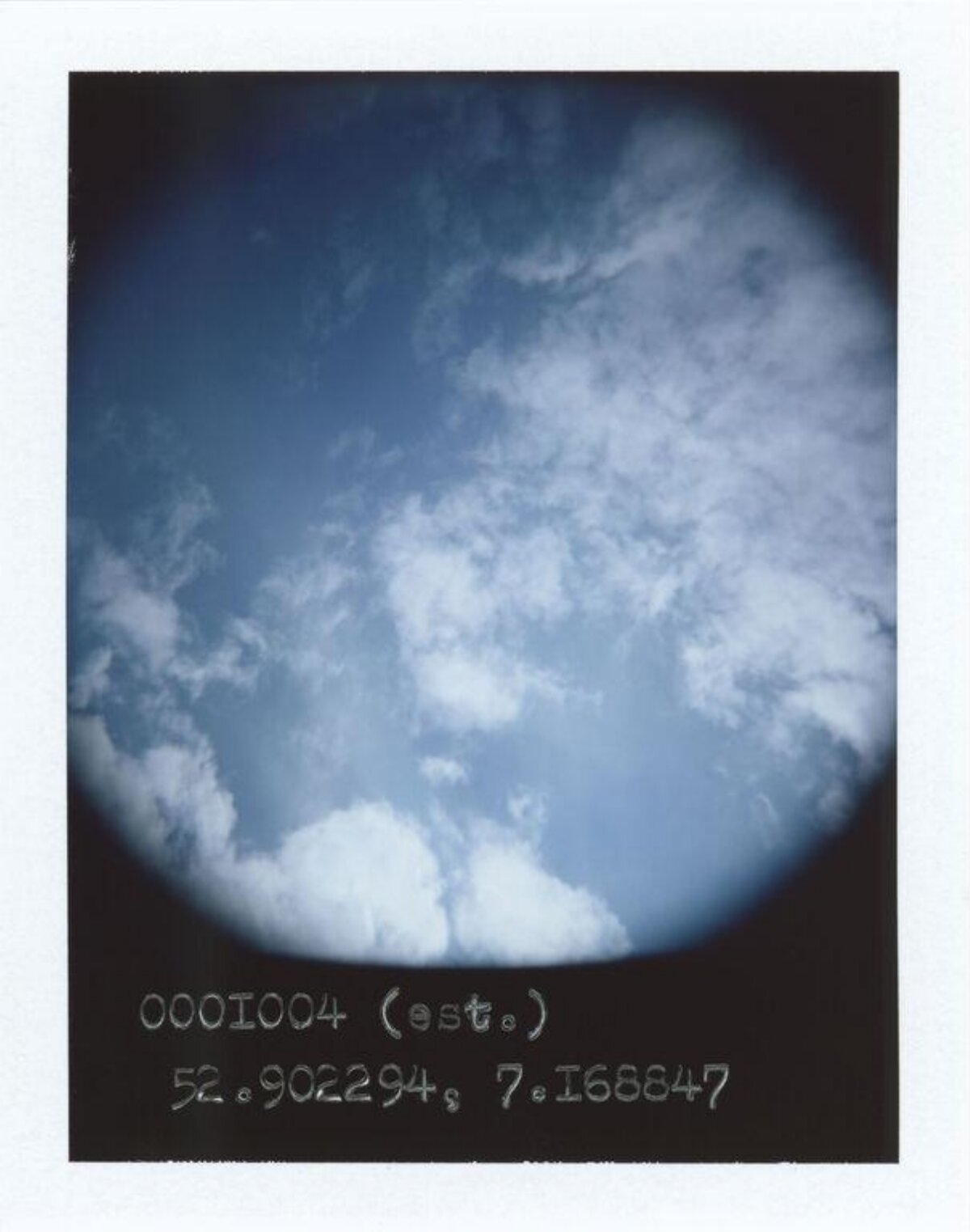 Blue Sky Clouds Polaroid Photo