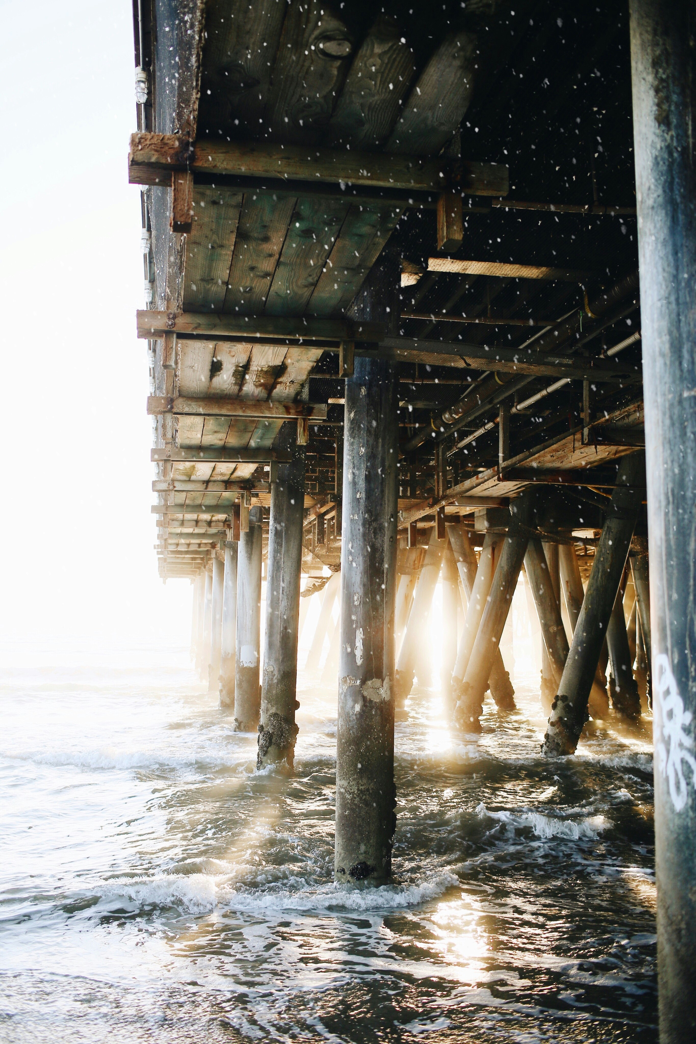 Sunlit Underside of Seaside Pier