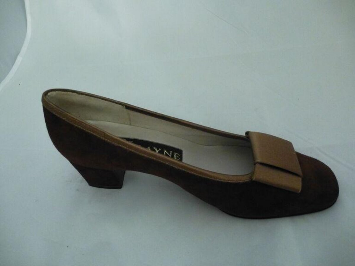 Brown Suede Block Heel Pump