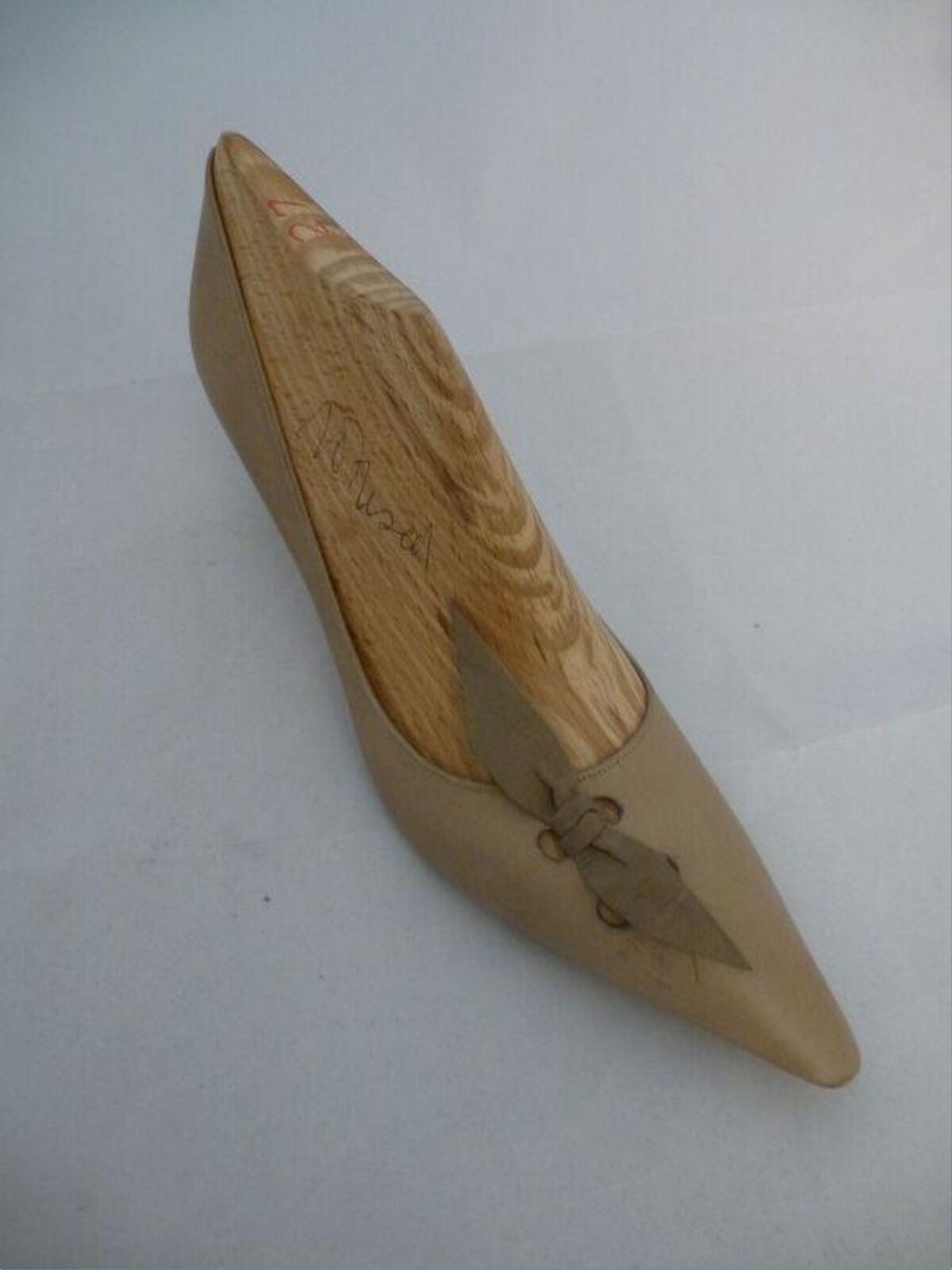 Beige Pointed Toe High Heel Shoe