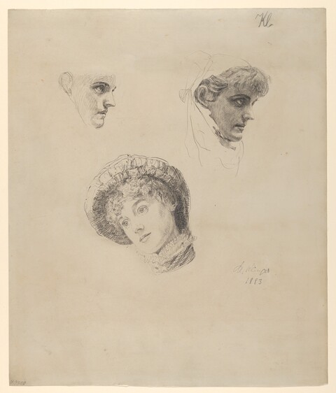 Three Portrait Head Studies 1883