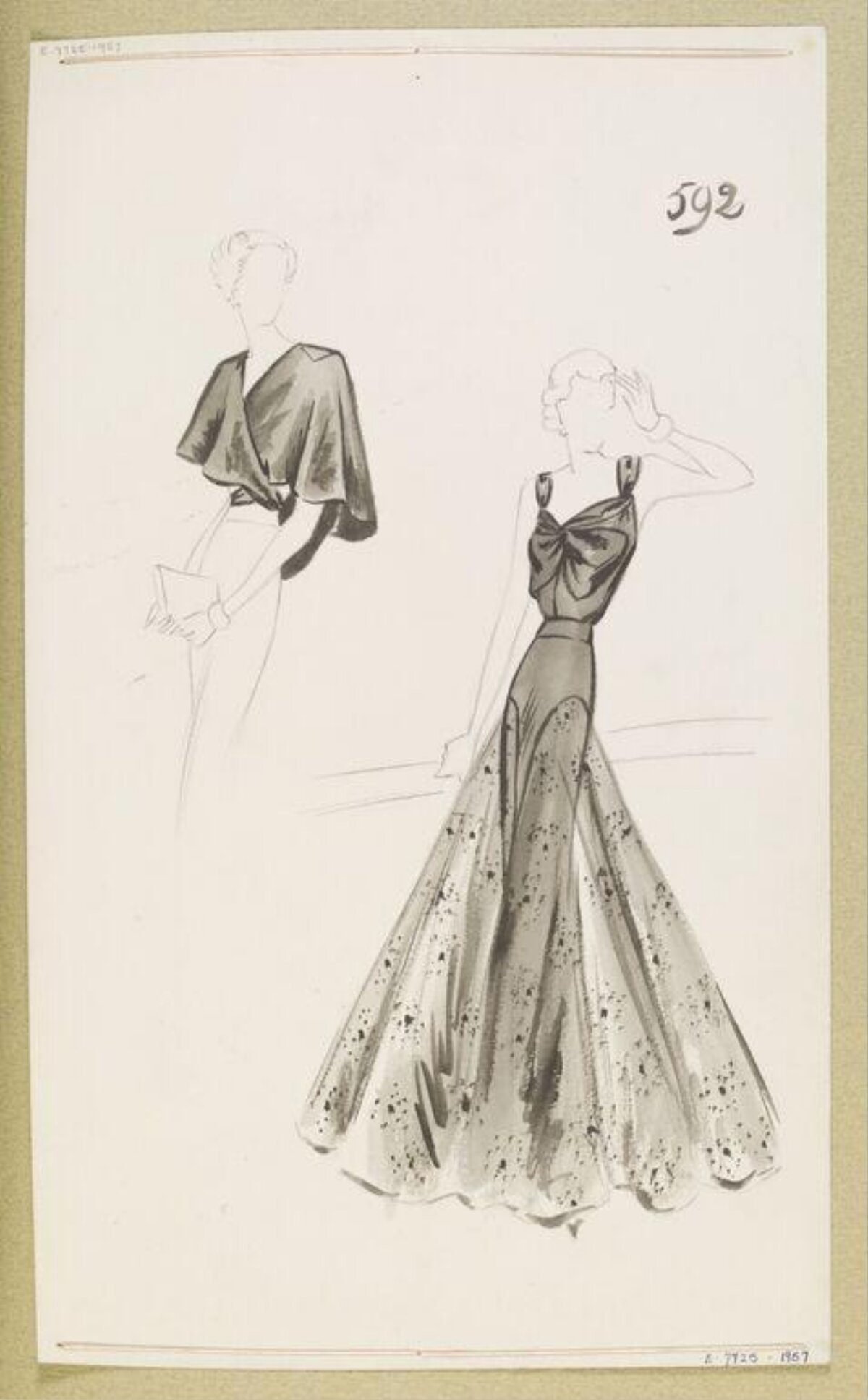 Vintage Evening Dress Fashion Sketches