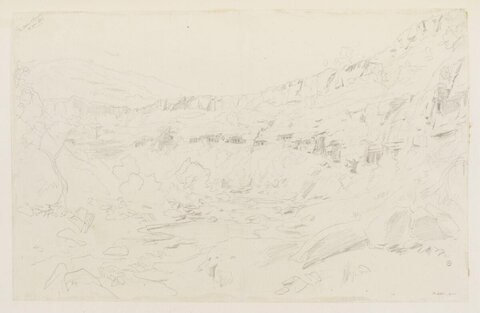 Pencil Sketch of Mountain Valley