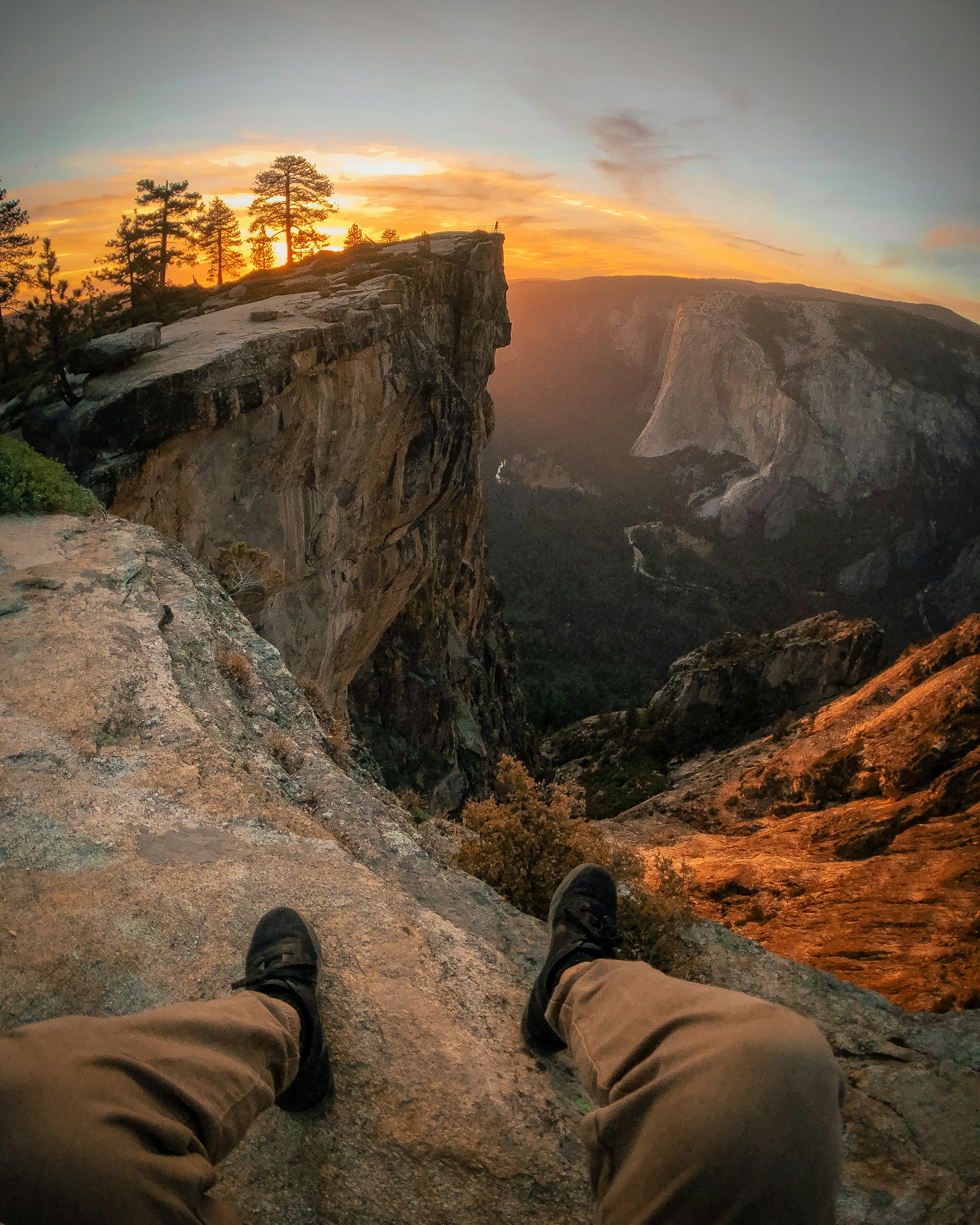 Sunset Valley View From Cliff Edge