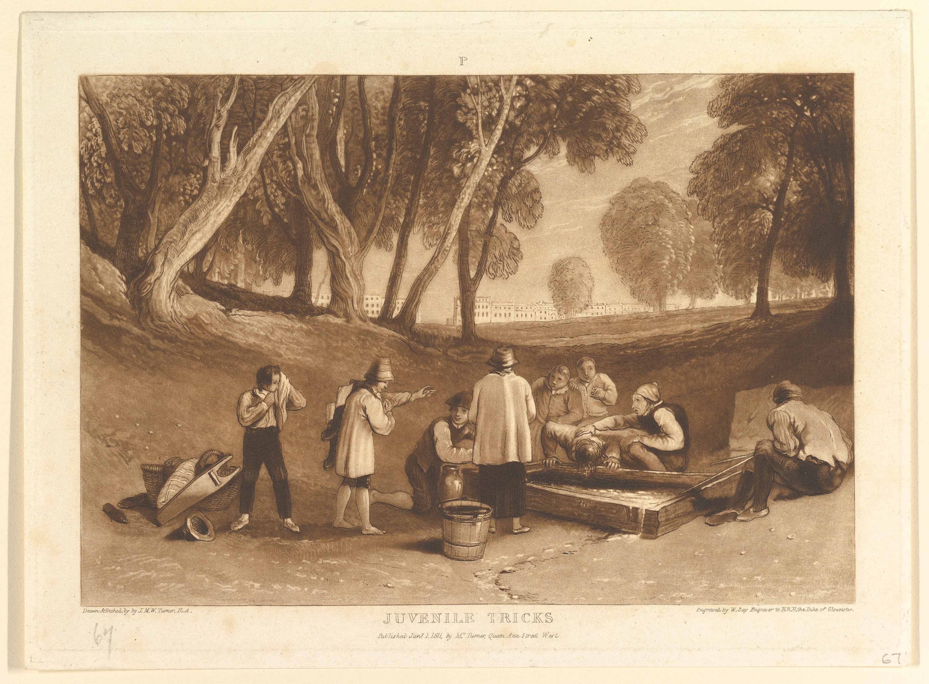 Juvenile Tricks Antique Engraving