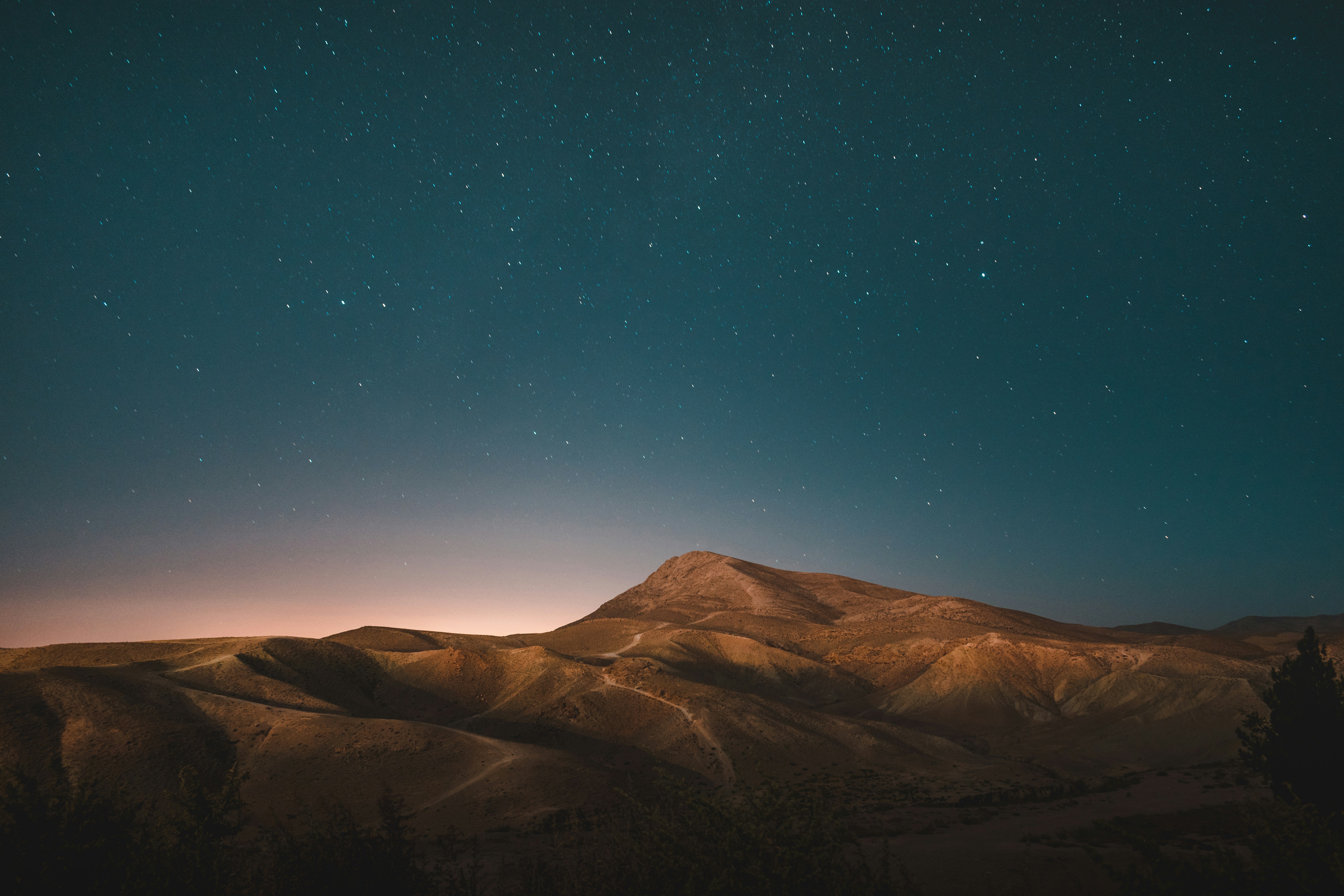 Starry Night Over Desert Hills