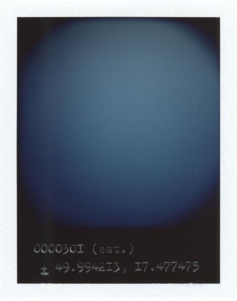 Blue Gradient Polaroid With Coordinates