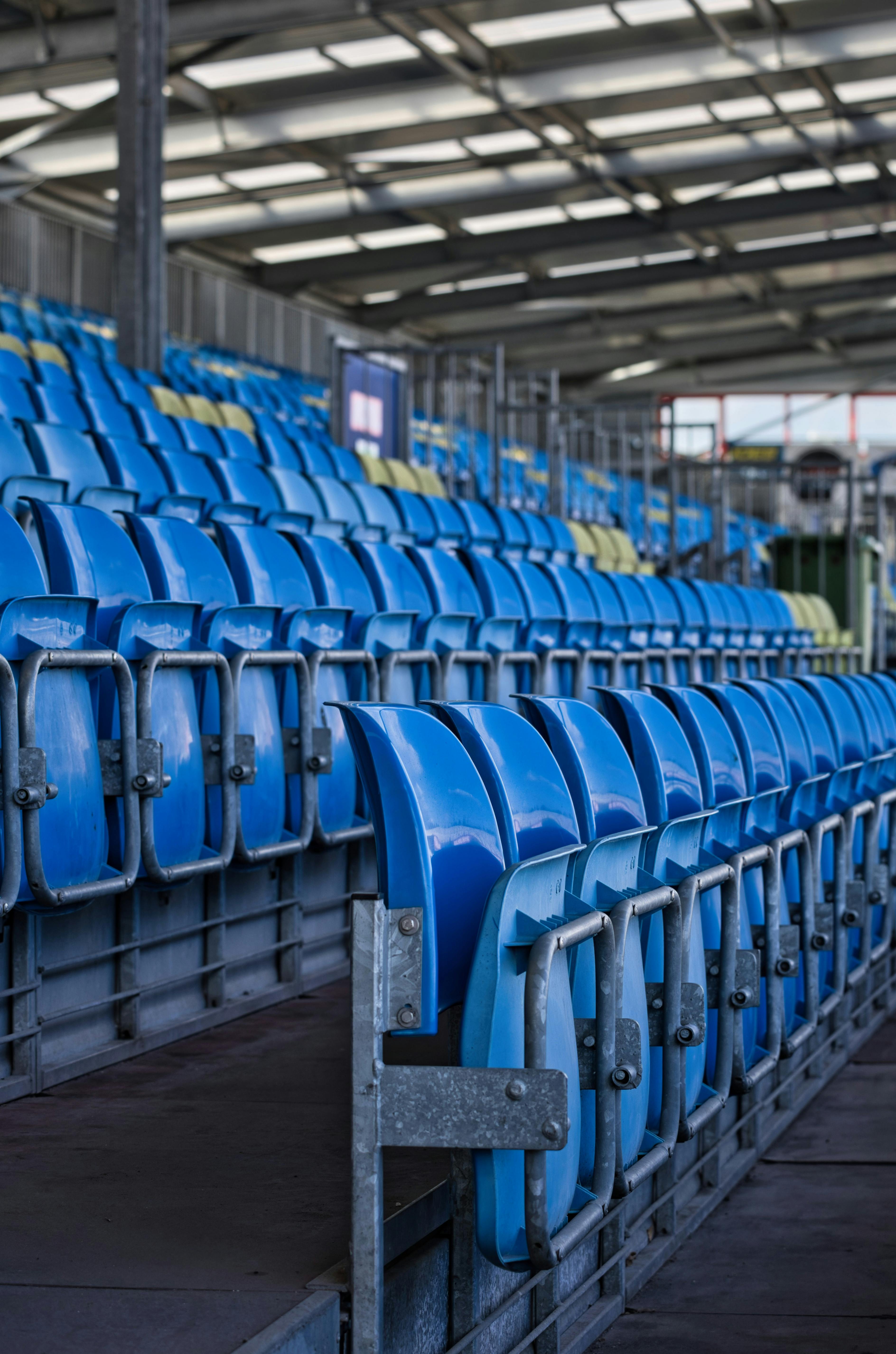 Empty Blue Stadium Seats