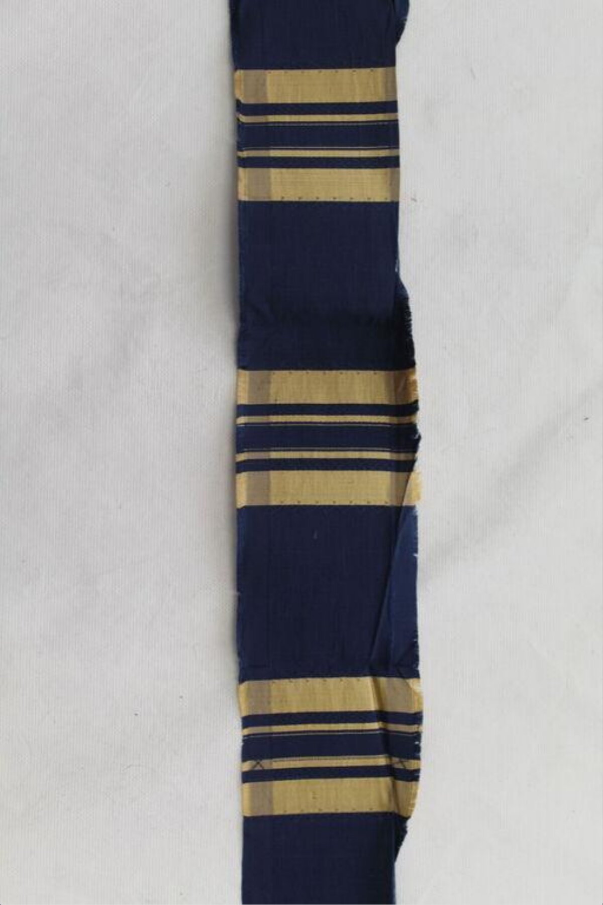 Navy Gold Striped Fabric Swatch