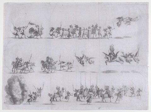Mythological Procession Etching