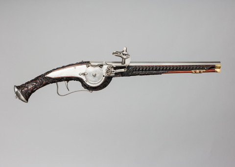 Antique Carved Wheel-lock Pistol