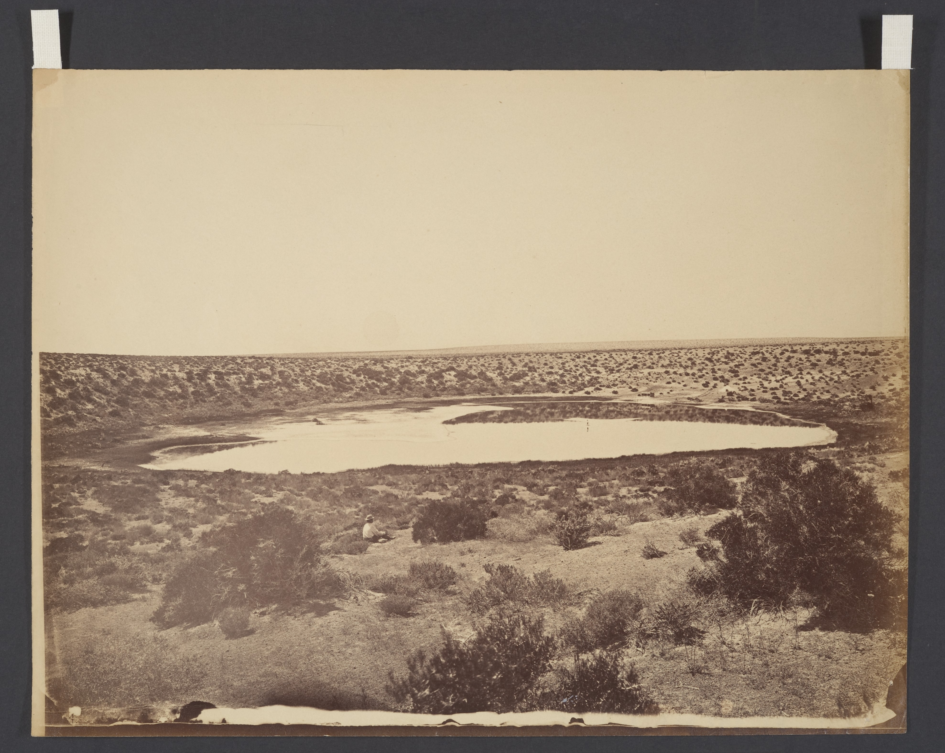 Vintage Desert Lake Landscape