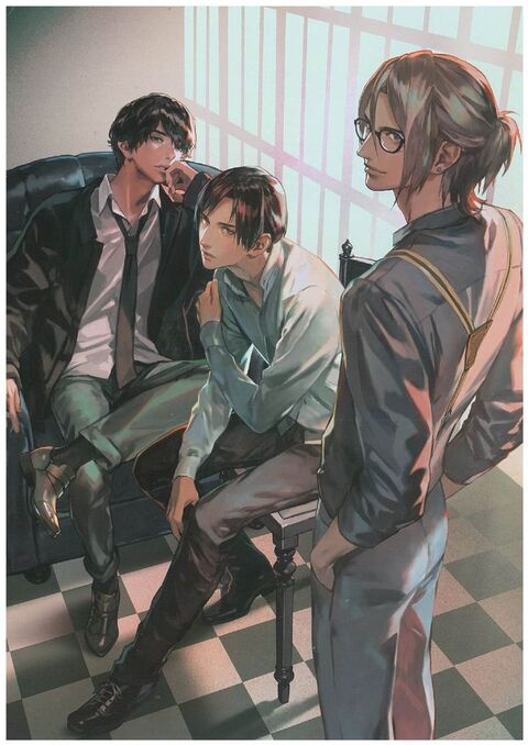 Three Stylish Anime Young Men