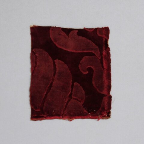 Red Patterned Velvet Fabric Sample