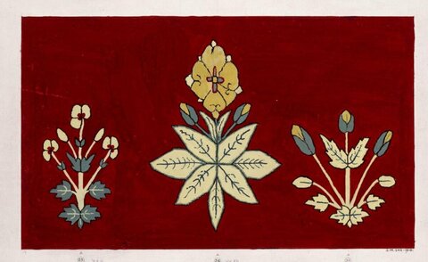 Traditional Red Floral Textile Pattern
