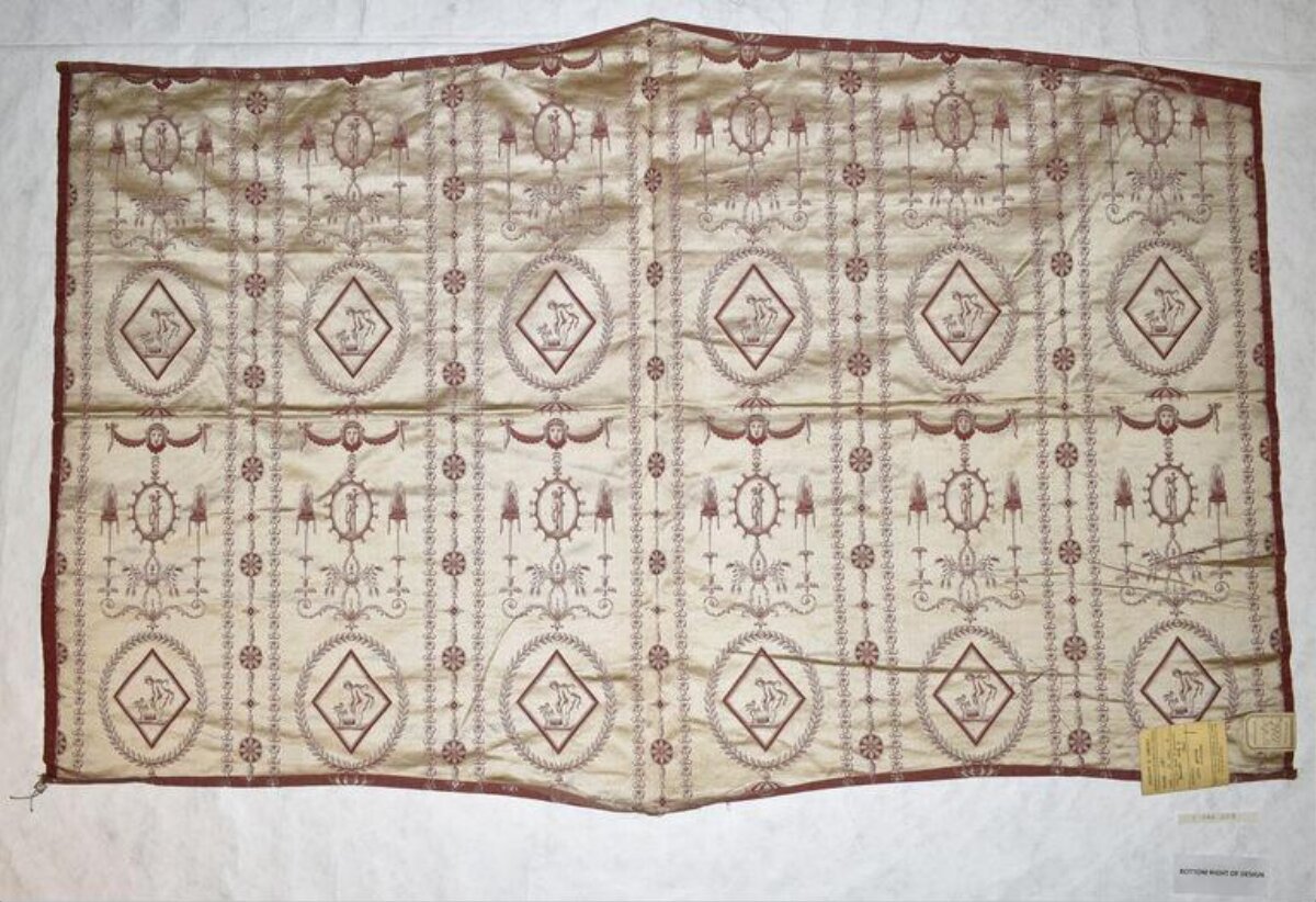 Antique Neoclassical Patterned Silk Textile