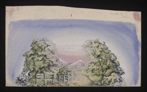 Country Road Landscape Stage Sketch
