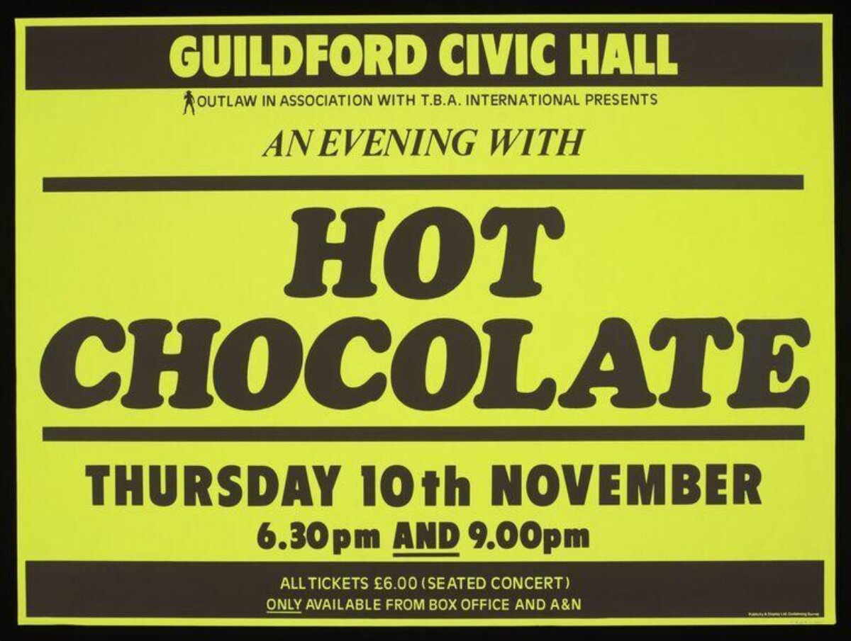 Hot Chocolate Concert Poster at Guildford Civic Hall
