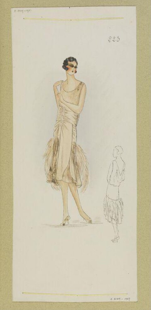 1920s Evening Dress Fashion Sketch