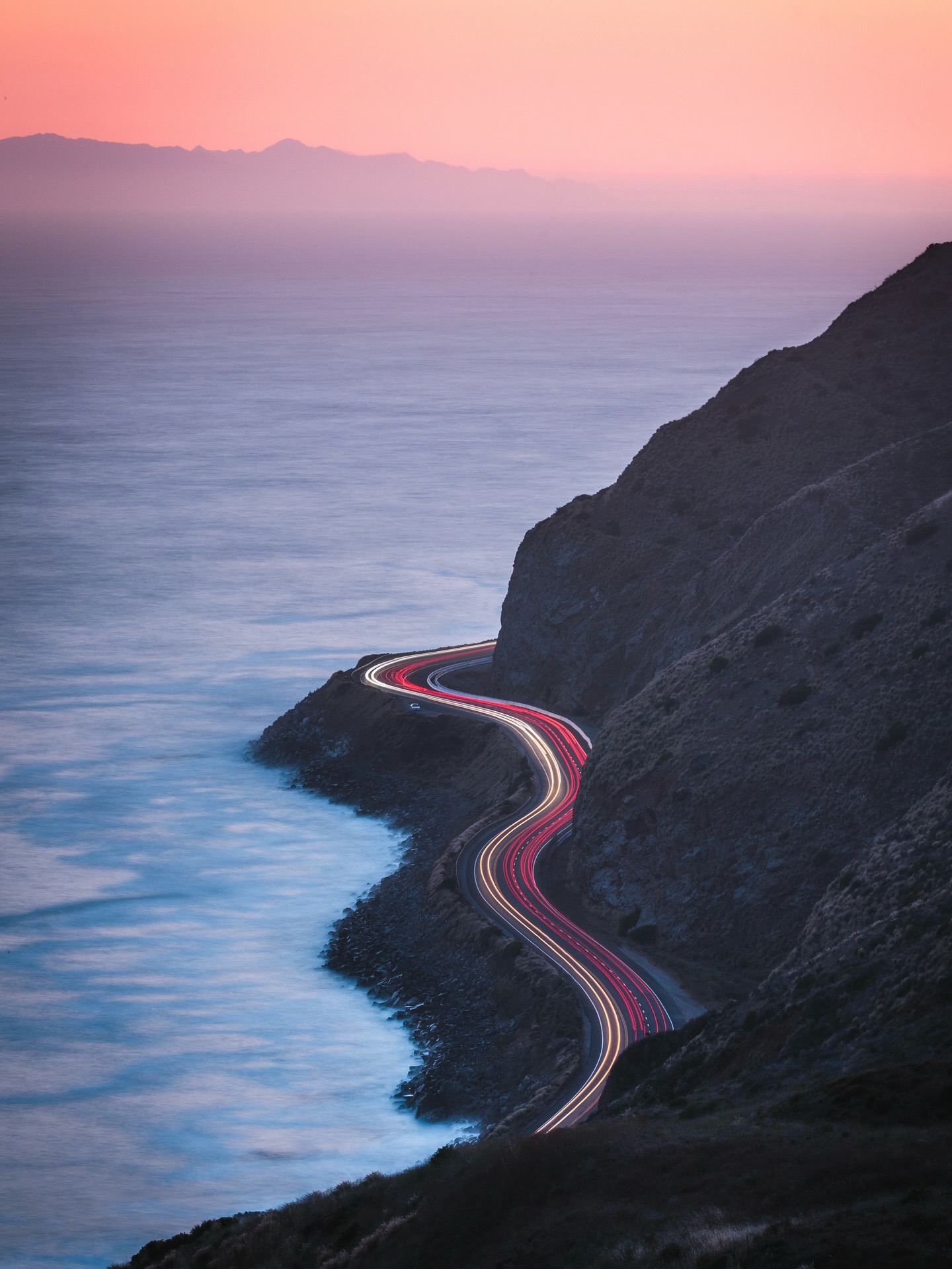 Winding Coastal Highway at Sunset