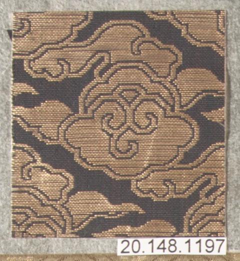 Traditional Black Gold Woven Textile Sample