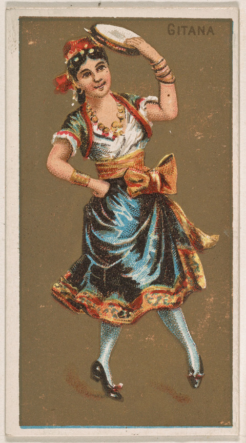 Vintage Dancing Gitana Illustration