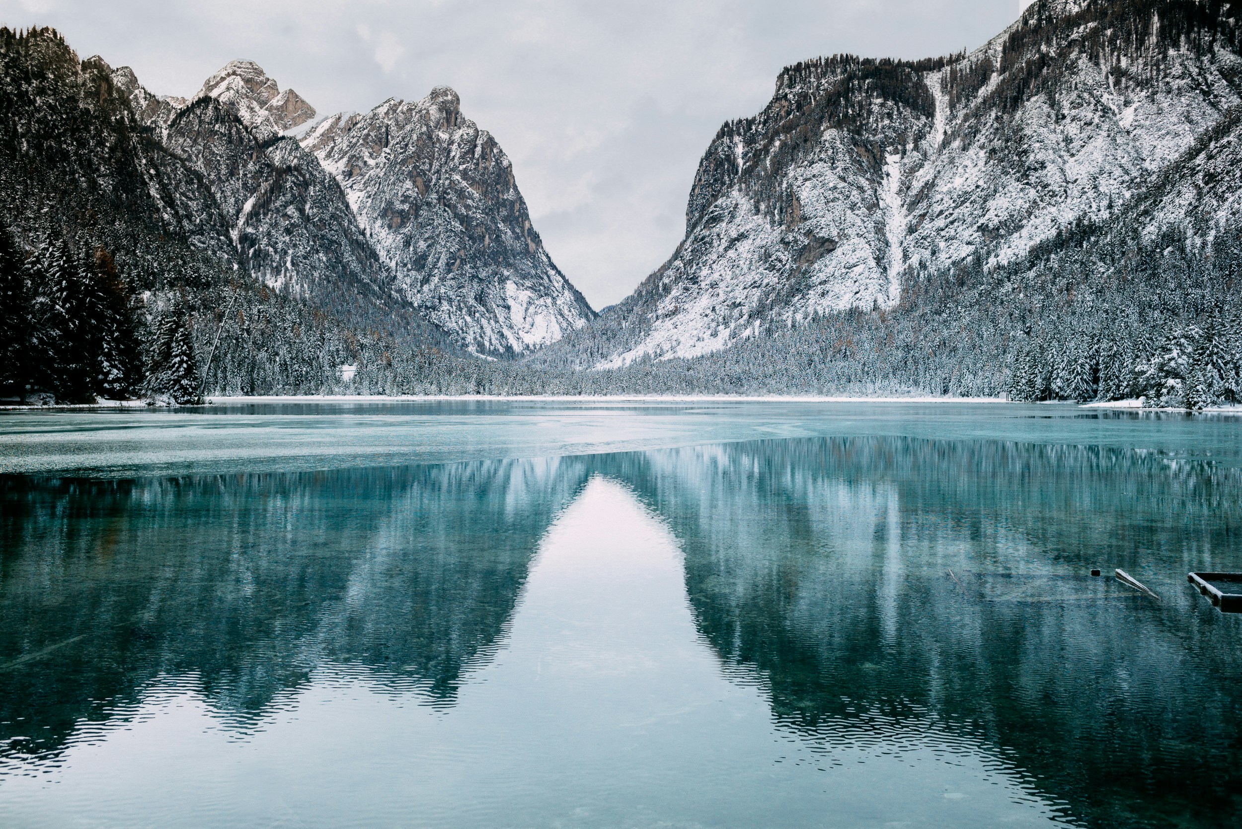 Snow-capped Mountain Lake Reflection