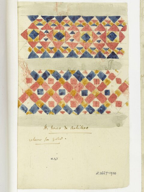 Antique Geometric Textile Pattern Sketch