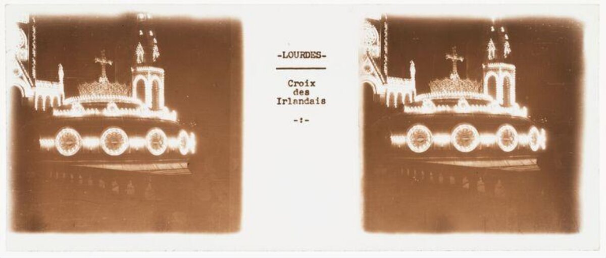 Lourdes Irish Cross Stereoview