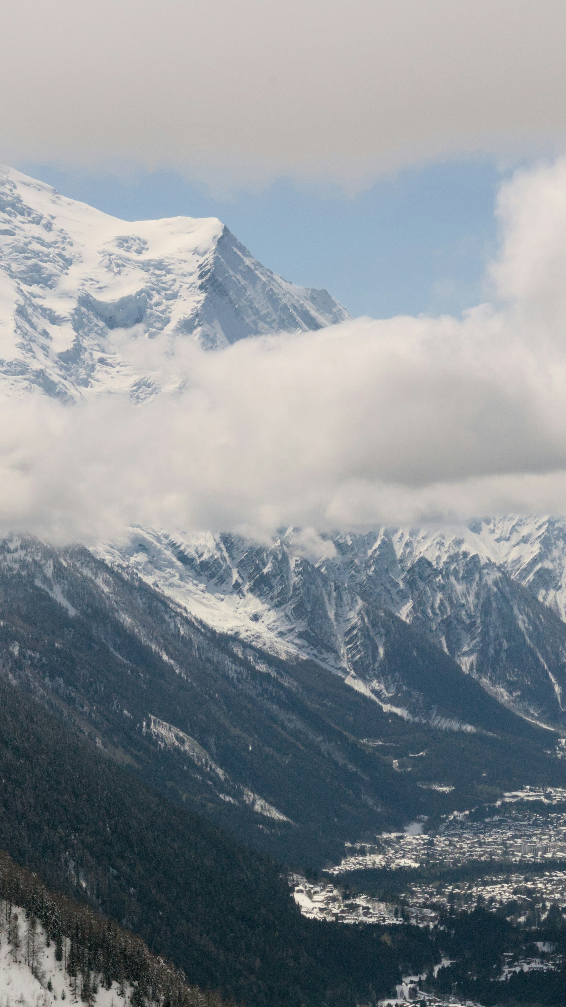 Snow-capped Alpine Mountain Valley