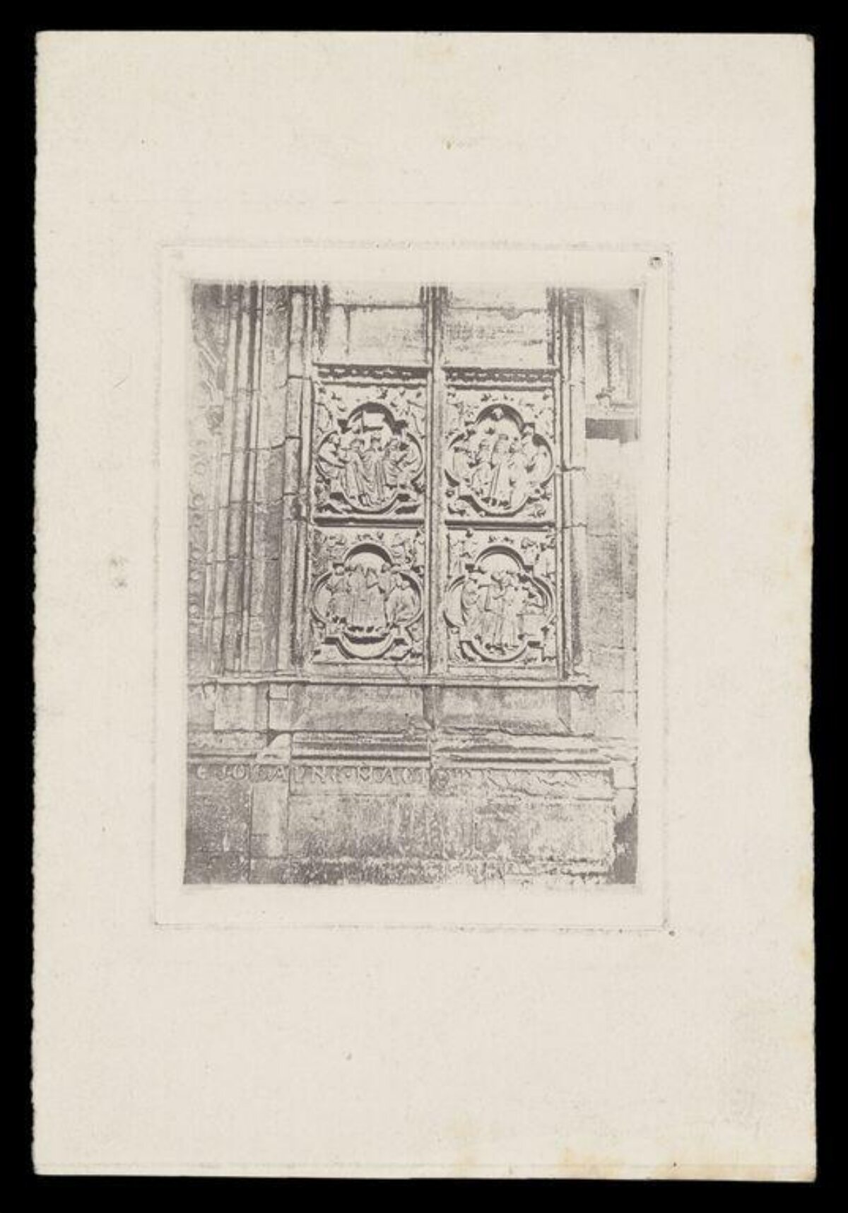 Carved Gothic Stone Wall Panel
