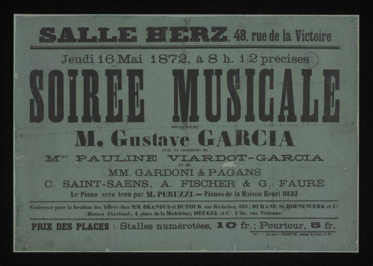 1872 French Musical Evening Poster
