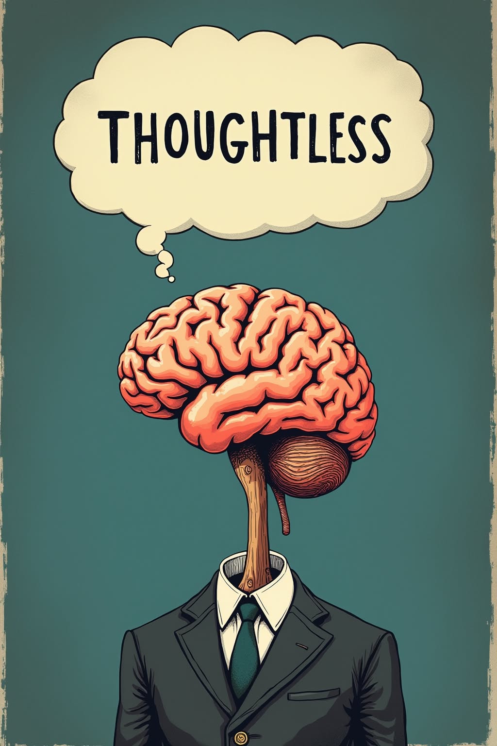 Thoughtless Surreal Brain Illustration