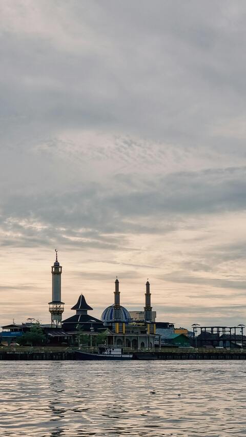Riverfront Mosque at Twilight