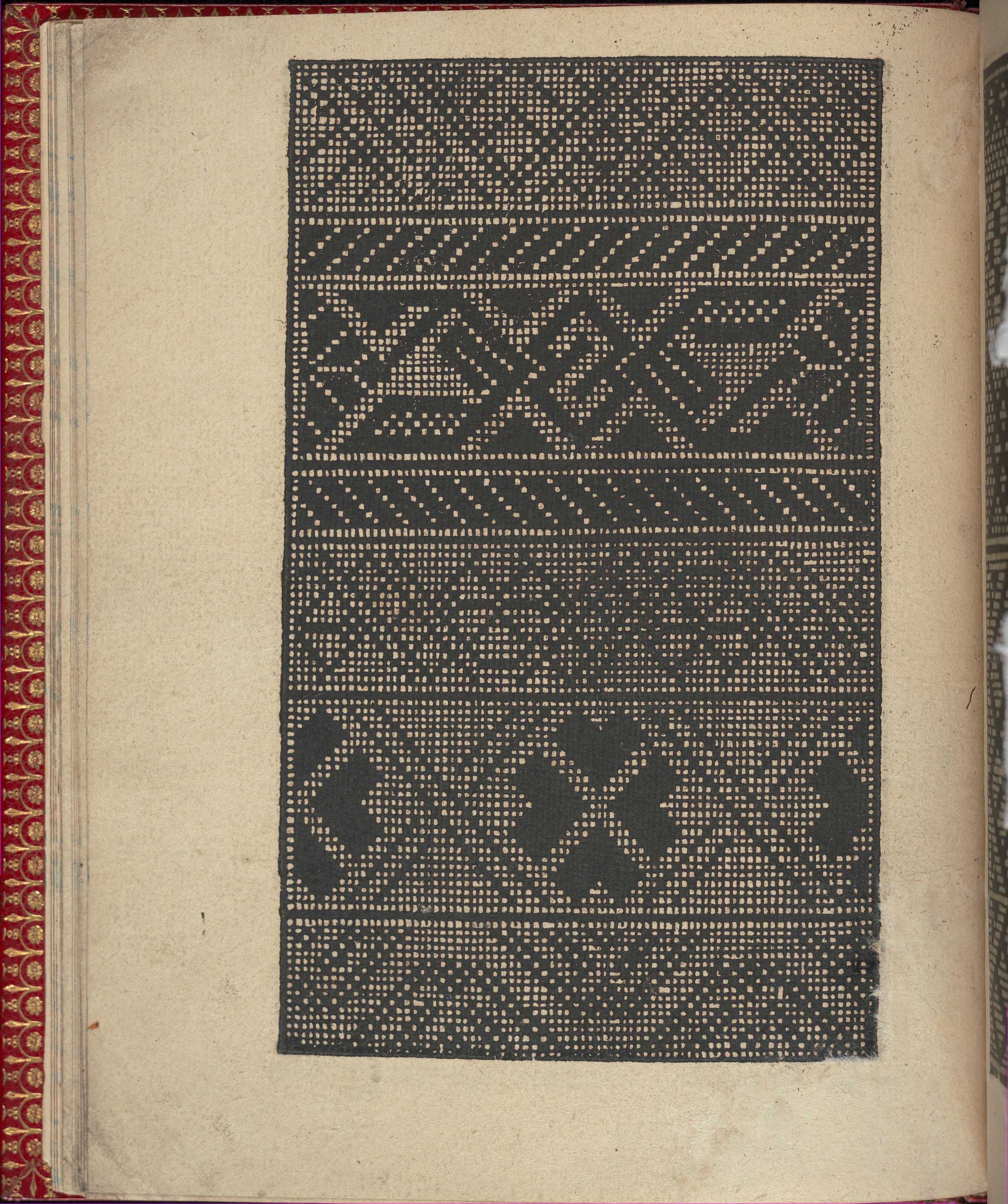 Geometric Pattern Print on Old Book Page
