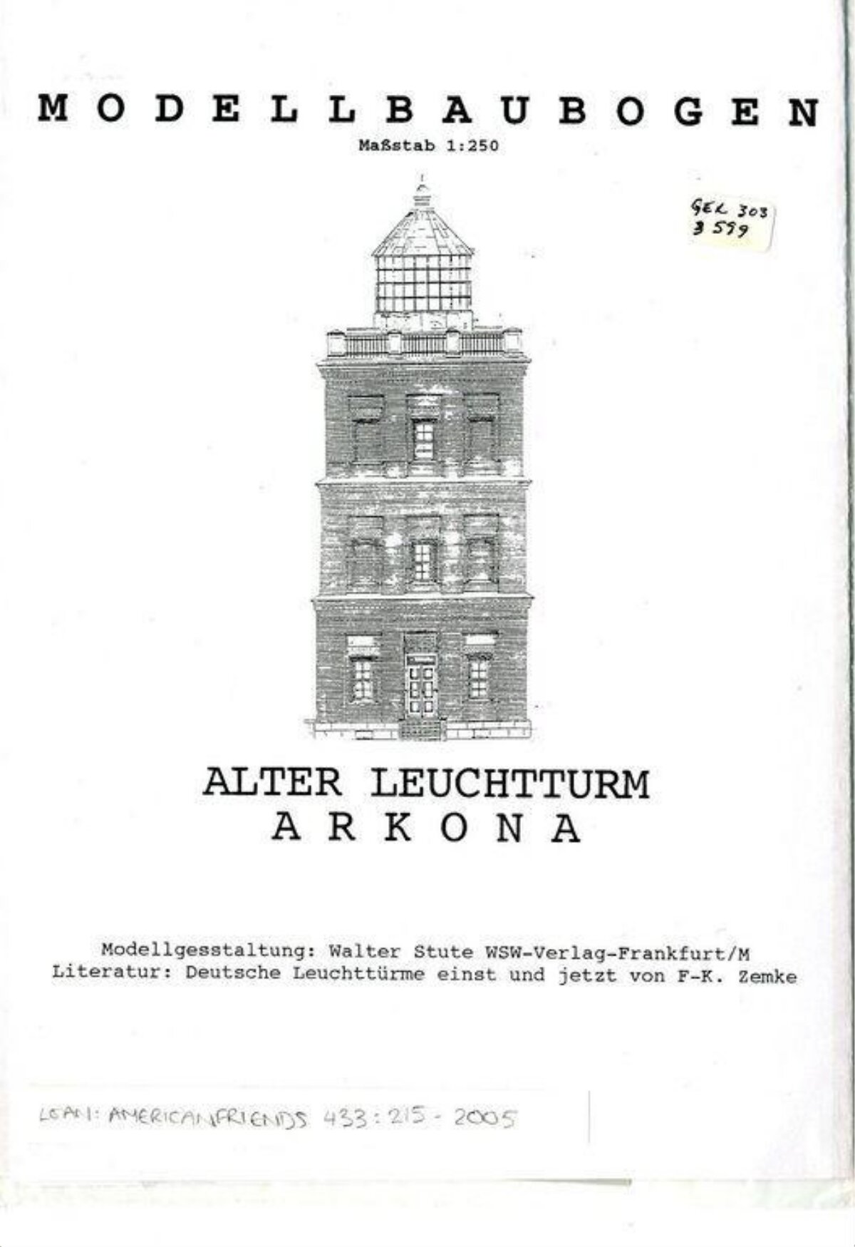 Old Arkona Lighthouse Model Sheet Cover