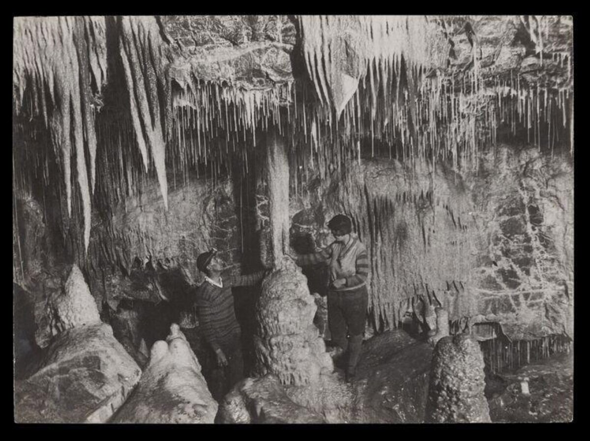 Two Explorers in a Karst Cave