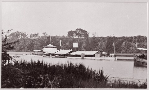 Vintage Steamboat on River