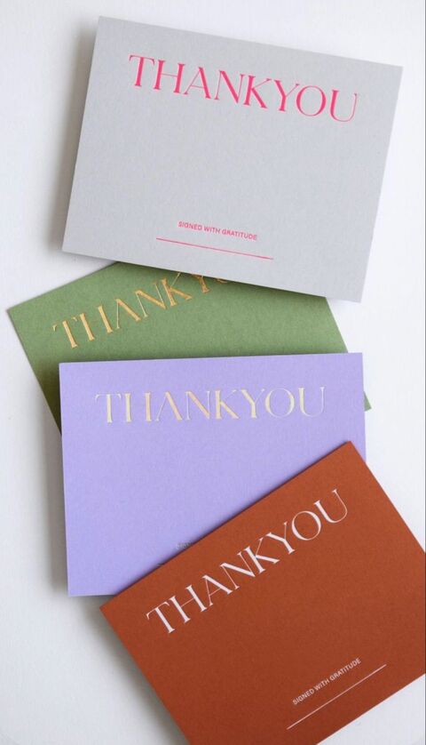 Assorted Colored Thank You Cards