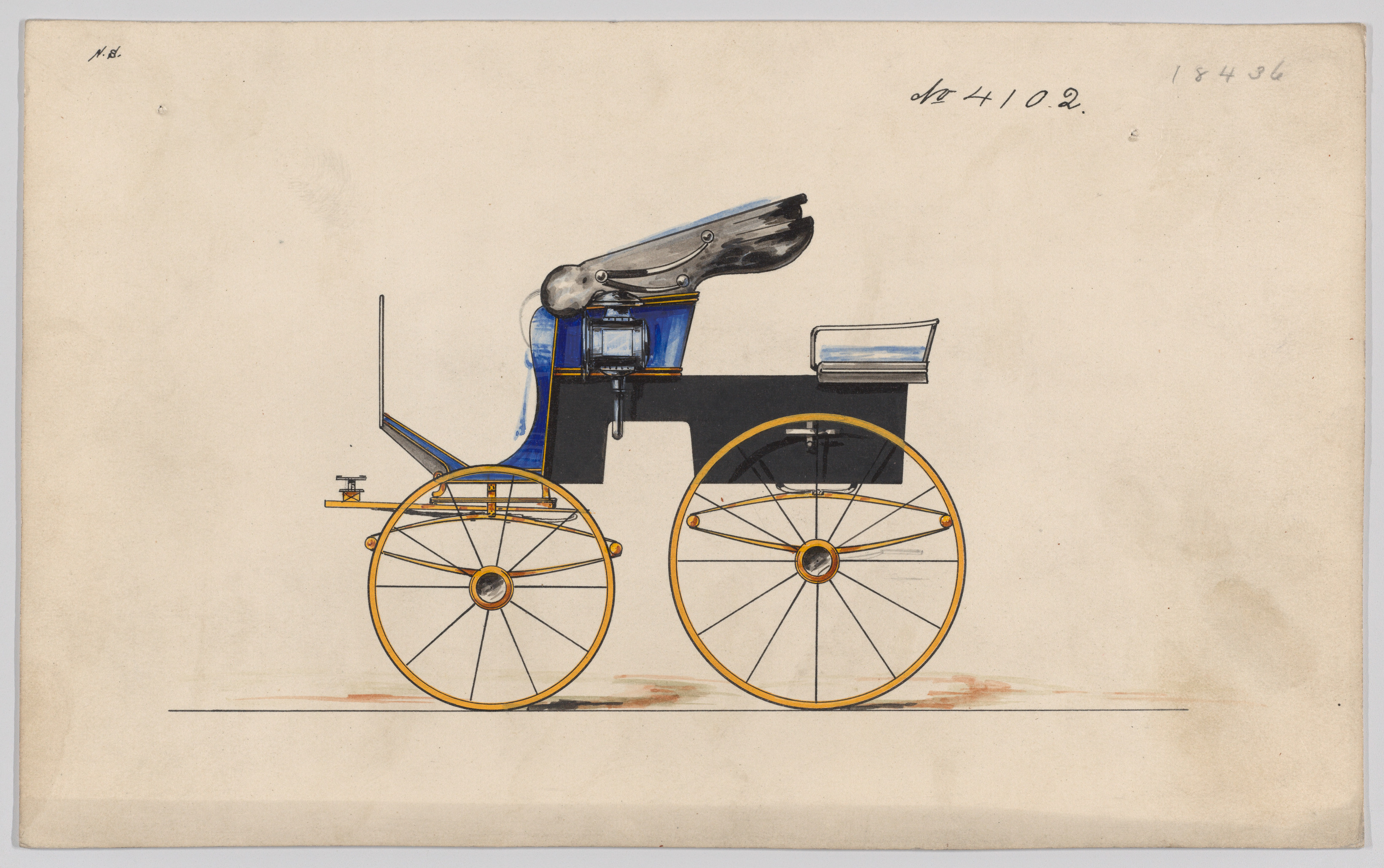 Vintage Horse Carriage Design Drawing