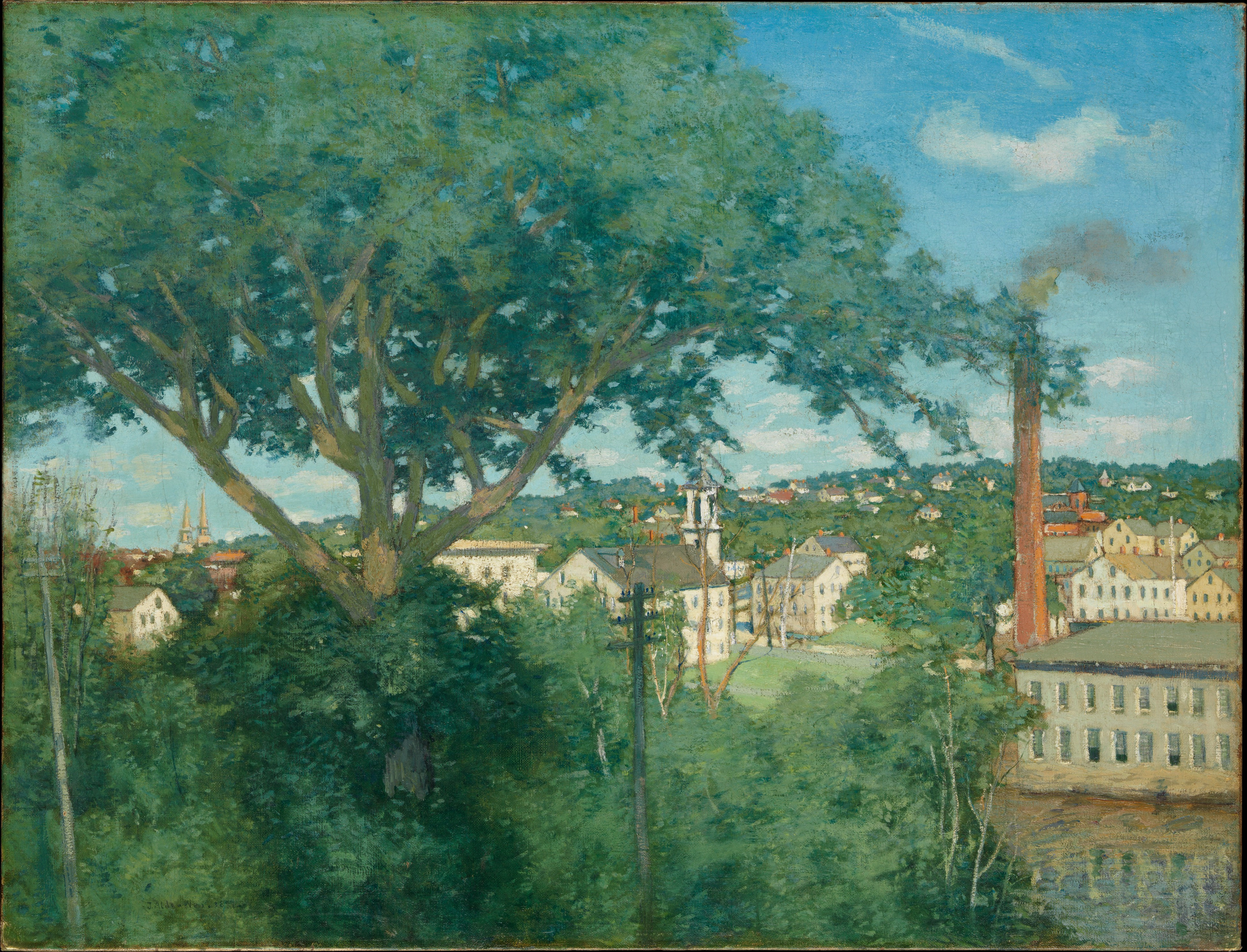 Factory Town Summer Landscape